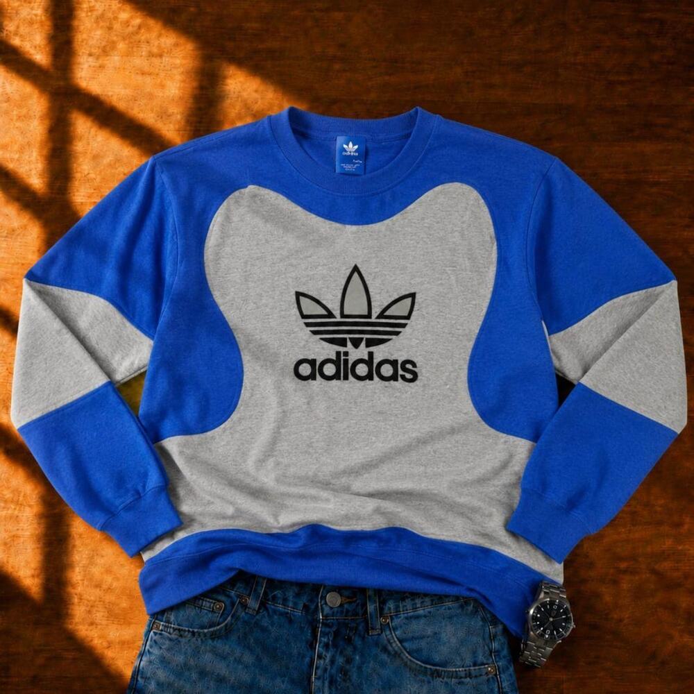 Adidas vintage reworked embroidered unisex sweatshirt size XL